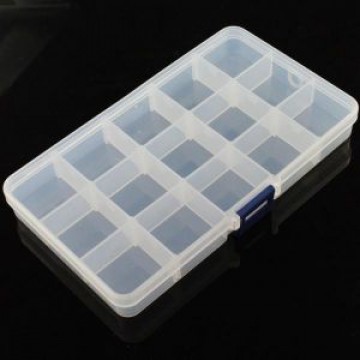 جعبه پلاستیکی 15 قسمتی با قابلیت تغییر اندازه سلول ها Plastic Storage Box 15 Cells